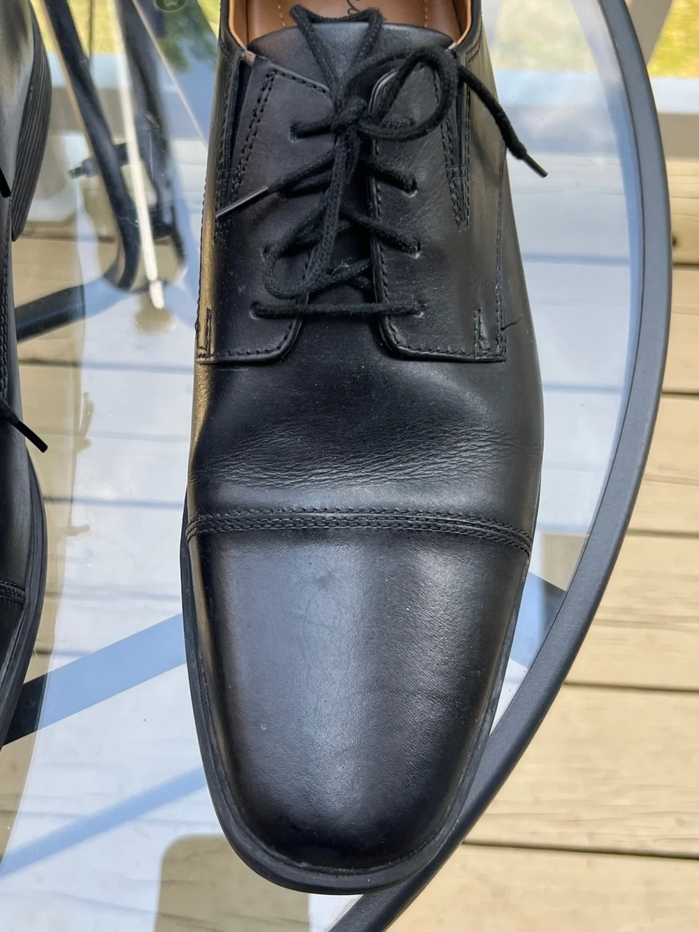 Clarks Tilden Cap Toe Oxford Classic Dress Shoes Black Leather Men's Size 13M